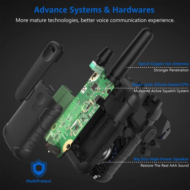 Alt view image 2 of 6 - 2 Way Radios for Adults Long Range Walkie Talkies Kids Rechargeable 4 Pack