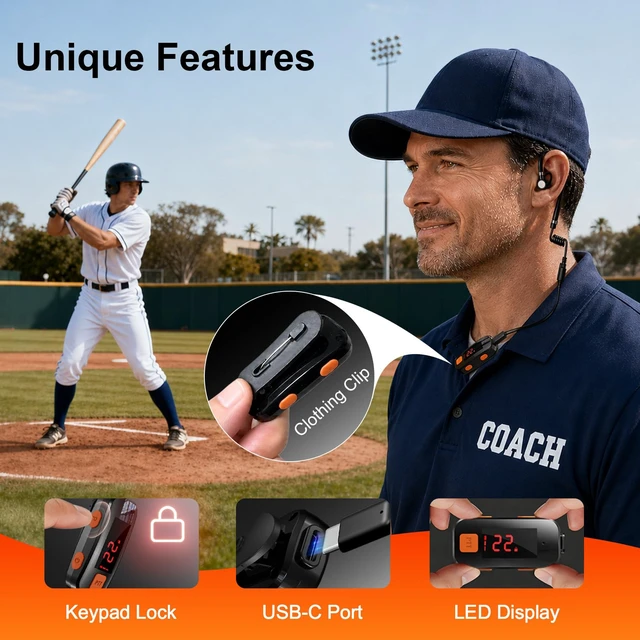 Alt view image 3 of 7 - 2 Pack Mini Walkie Talkies, IP54 Waterproof Two Way Radios | Portable Communication Devices for Baseball, Restaurants, Retail Stores, Hospital, Adults & Team Use