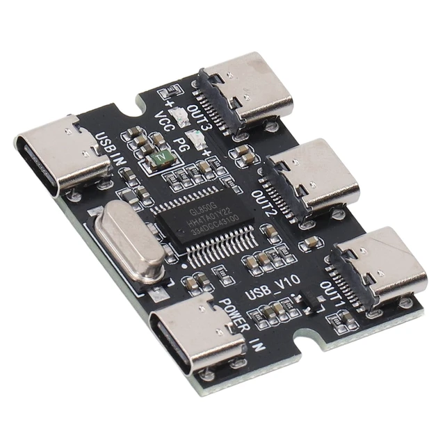 Alt view image 2 of 7 - USB 2.0 Hub Expansion Module, 5V 1 in 3 Out Type C Interface USB Hub, Plug and Play USB2.0 Concentrator with GL850G Chip for Laptops and Modern Computers