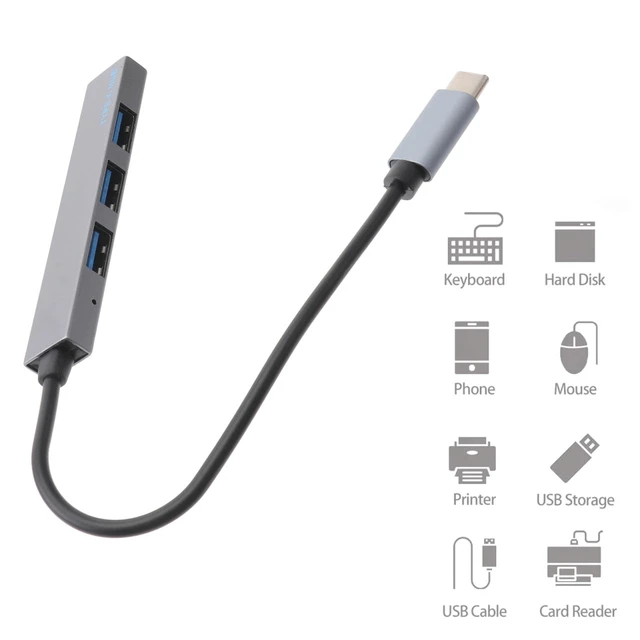 Alt view image 5 of 7 - USB Hub 4-Port OTG Data Dock Type-C to USB 2.0 Adapter Compact 3.1 Hub for Laptop Pc Accessories Plug and Play