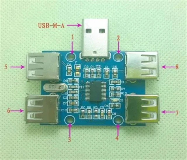 Alt view image 5 of 5 - 10pcs DC 5V USB HUB USB2.0 Hub Concentrator 4-Female USB Expansion Board Module Four USB Expansion Interface 4-Port Controller