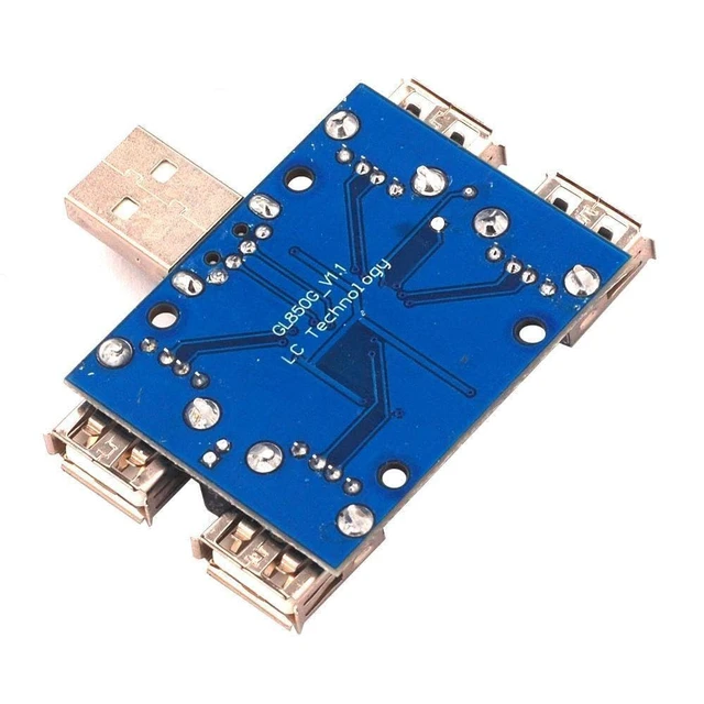 Alt view image 5 of 5 - DC 5V USB HUB USB2.0 Hub Concentrator 4 Female USB Expansion Board Module DIY Electronic