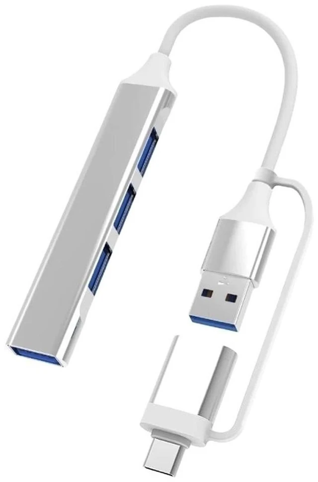 Main image of 4/5/7 Ports USB3.0 Ty/pe C Hub Concentrator Docking Station | SD TF Card Reader PD(4 in 2 Silver)