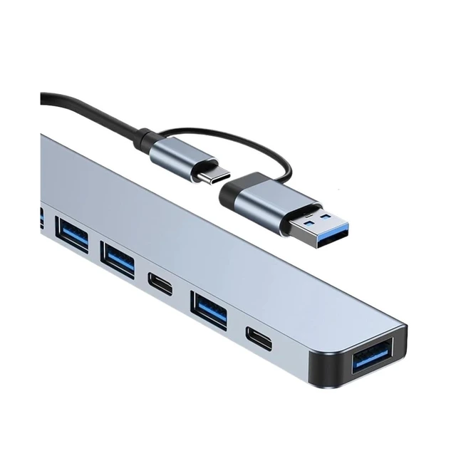 Alt view image 3 of 4 - 4/5/7 Ports USB3.0 Ty/pe C Hub Concentrator Docking Station | SD TF Card Reader PD(4 in 2 Silver)