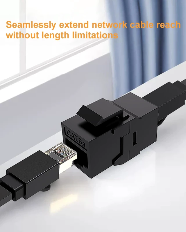 Alt view image 7 of 7 - 20 Pack CAT6A RJ45 Keystone Couplers | Ethernet Keystone Jack Female to Female RJ45 Couplers UTP for Cat6a/Cat6/Cat5e/Cat5 Network Cable Black