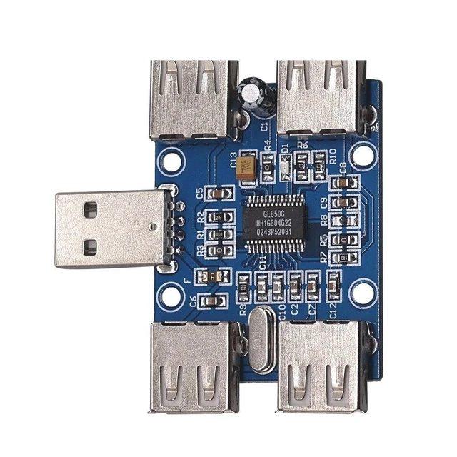 Alt view image 2 of 4 - DC 5V USB HUB USB2.0 Hub Concentrator 4-Female USB Expansion Board Module Four USB Expansion Interface 4-Port Controller