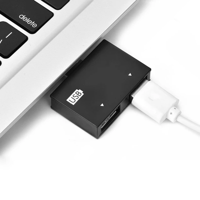 Alt view image 5 of 7 - Hub Usb2. 0 Male to 2 Port USB Splitter Adapter Converter Concentrator White (Black)