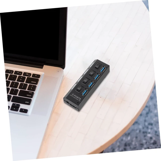 Alt view image 2 of 7 - 1Pc USB Port Hub with Independent High Speed USB Splitter for Laptops and Devices Overload Protection Concentrator Black US Plug