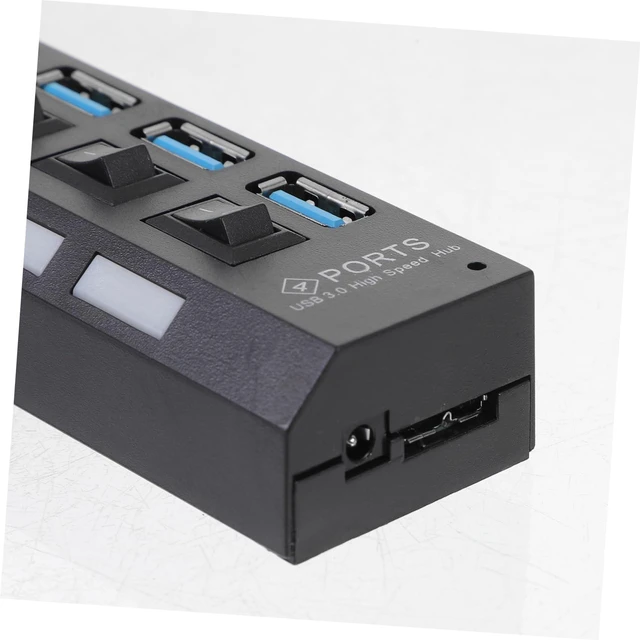 Alt view image 5 of 7 - 1Pc USB Port Hub with Independent High Speed USB Splitter for Laptops and Devices Overload Protection Concentrator Black US Plug