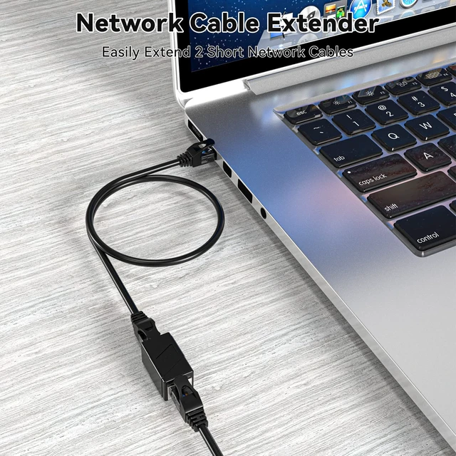 Alt view image 3 of 6 - RJ45 Coupler, 2 Pack Ethernet Adapters Female to Female, Patch Cable Extender Adapter, 8-Pin Modular Straight Through, Network Connectors for Cat8/Cat7/Cat6/Cat6a/Cat5e/Cat5 Cable(Black)