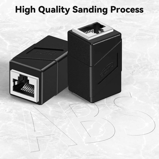 Alt view image 6 of 6 - RJ45 Coupler, 2 Pack Ethernet Adapters Female to Female, Patch Cable Extender Adapter, 8-Pin Modular Straight Through, Network Connectors for Cat8/Cat7/Cat6/Cat6a/Cat5e/Cat5 Cable(Black)