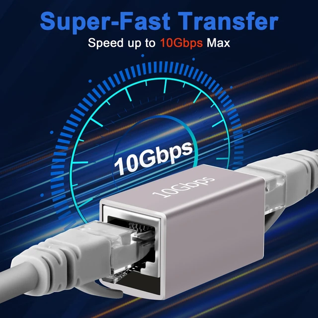 Alt view image 3 of 4 - 2-Pack Ethernet Coupler 10Gbps, Aluminum Alloy Shell RJ45 Ethernet Female to Female Coupler Adapter Extender for Cat7/Cat6a/CAT6/CAT5e/ Cat5 Network LAN Cable, 328 Feet Long Distance Extend