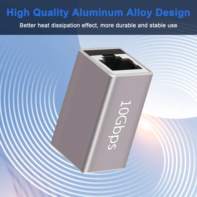 Alt view image 2 of 4 - 2-Pack Ethernet Coupler 10Gbps, Aluminum Alloy Shell RJ45 Ethernet Female to Female Coupler Adapter Extender for Cat7/Cat6a/CAT6/CAT5e/ Cat5 Network LAN Cable, 328 Feet Long Distance Extend