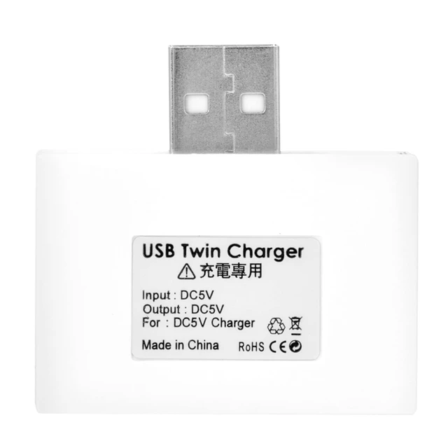 Alt view image 6 of 7 - USB 2.0 Hub Splitter Adapter, 2Port USB Twin Charger Converter Concentrator for Charging Two Devices Simultaneously, Small Portable Plug and Play, Durable White (White)
