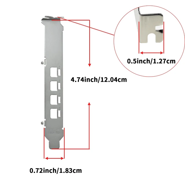 Alt view image 2 of 4 - Full Height Long Bracket Compatible with NVS510 P620 P1000 P400 P600 K1200 NVS510 T1000 T600 Quadro K1200 with 2X Screws