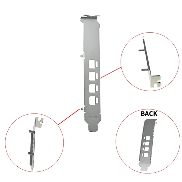 Alt view image 3 of 4 - Full Height Long Bracket Compatible with NVS510 P620 P1000 P400 P600 K1200 NVS510 T1000 T600 Quadro K1200 with 2X Screws