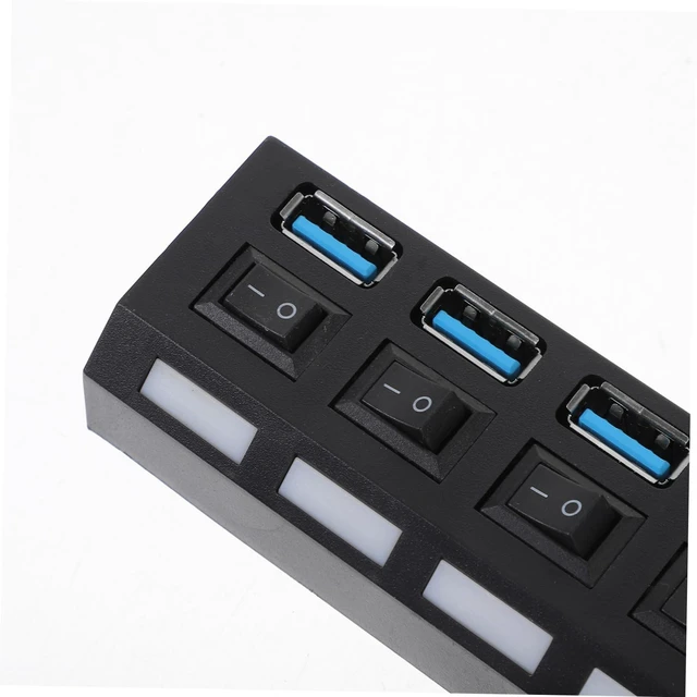 Alt view image 5 of 7 - USB 3.0 Hub 4 Ports Control Fast USB Concentrator for Laptop and PC Black Style for Personal and Office Applications