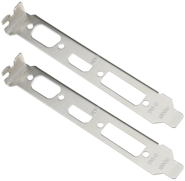 Main image of 2 Pieces Full Height Profile Brackets for HDMI DVI VGA Video Graphics Card Computer Case Replacement Components 12x1.8cm