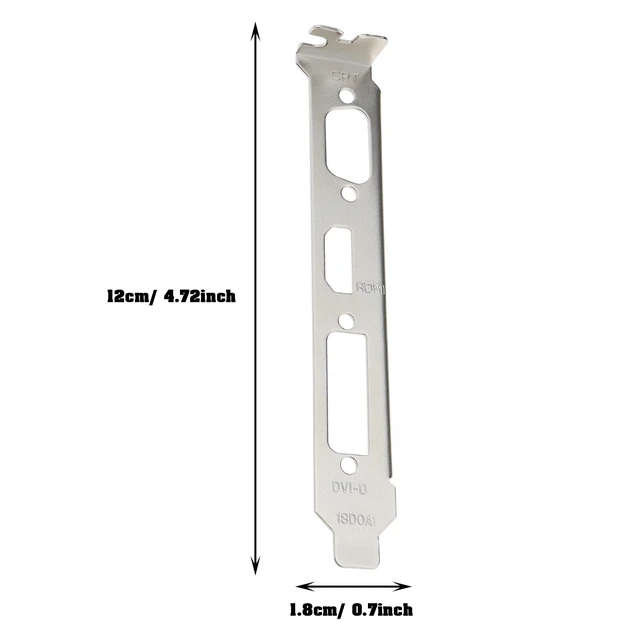 Alt view image 4 of 7 - 2 Pieces Full Height Profile Brackets for HDMI DVI VGA Video Graphics Card Computer Case Replacement Components 12x1.8cm