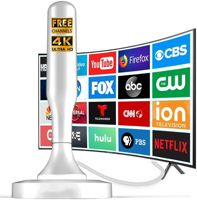Main image of Indoor TV Antenna for Smart TV, Digital tv Antenna for Local Channels | OTA HD TV Antenna Indoor with Long Range Reception & 10ft Cables, Strong Magnetic Base, Easy Installation, Support 4K 1080P