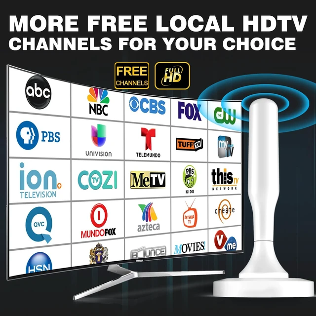 Alt view image 2 of 7 - Indoor TV Antenna for Smart TV, Digital tv Antenna for Local Channels | OTA HD TV Antenna Indoor with Long Range Reception & 10ft Cables, Strong Magnetic Base, Easy Installation, Support 4K 1080P