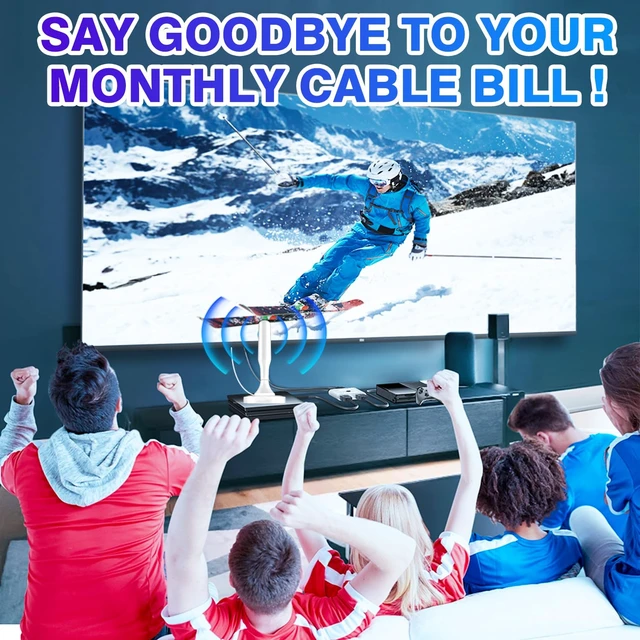 Alt view image 6 of 7 - Indoor TV Antenna for Smart TV, Digital tv Antenna for Local Channels | OTA HD TV Antenna Indoor with Long Range Reception & 10ft Cables, Strong Magnetic Base, Easy Installation, Support 4K 1080P