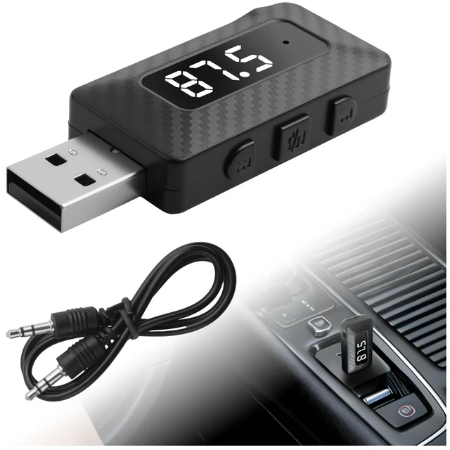 Main image of Wireless USB Bluetooth Adapter for Car Stereo,5.3 Bluetooth FM Transmitter Receiver for Car Stereo,Home Stereoes,Computer,Universal USB to Bluetooths Adapter for FM+AUX