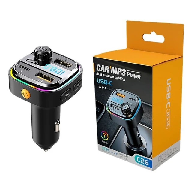 Alt view image 2 of 7 - New Multi-Functional Vehicle-Mounted Bluetooth Mp3 Player Car FM Transmitter Hands-Free Calling PD Fast Charger