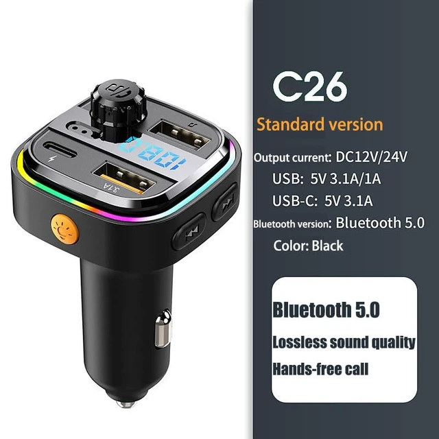 Alt view image 3 of 7 - New Multi-Functional Vehicle-Mounted Bluetooth Mp3 Player Car FM Transmitter Hands-Free Calling PD Fast Charger