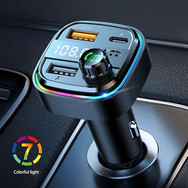 Alt view image 4 of 7 - New Multi-Functional Vehicle-Mounted Bluetooth Mp3 Player Car FM Transmitter Hands-Free Calling PD Fast Charger