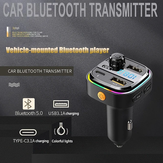 Alt view image 5 of 7 - New Multi-Functional Vehicle-Mounted Bluetooth Mp3 Player Car FM Transmitter Hands-Free Calling PD Fast Charger