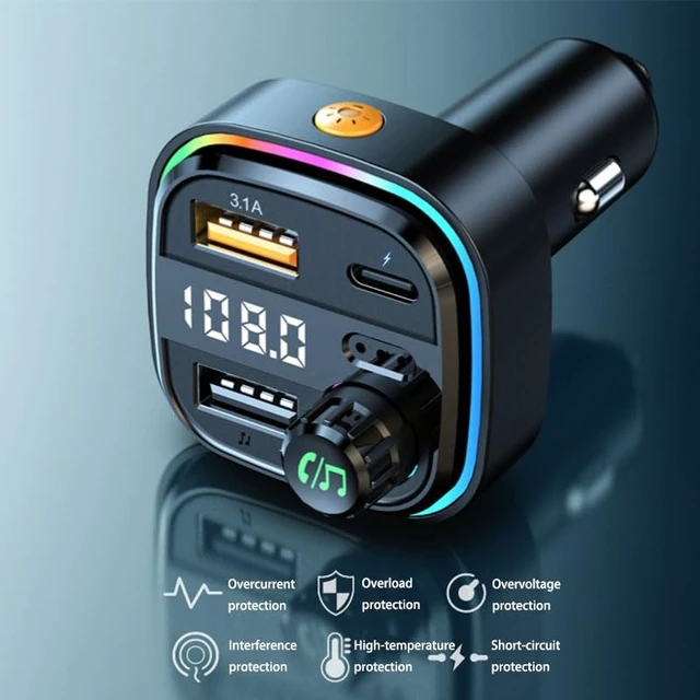 Alt view image 6 of 7 - New Multi-Functional Vehicle-Mounted Bluetooth Mp3 Player Car FM Transmitter Hands-Free Calling PD Fast Charger