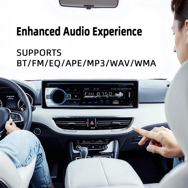 Alt view image 4 of 7 - JSD-530 Single DIN Car Stereo Bluetooth Audio Player Handsfree Radio Receiver Dual USB Ports & Fast Charging FM/MP3/TF/AUX/EQ, No CD Player
