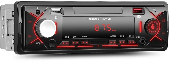 Main image of Single Din Car Stereo with Bluetooth 5.0 Hands Free Calling Digital Car Stereo Receiver FM Radio Car Mp3 Player Audio Multimedia System with 2 USB/AUX FM Radio USB Quick Charge LCD Digital Display