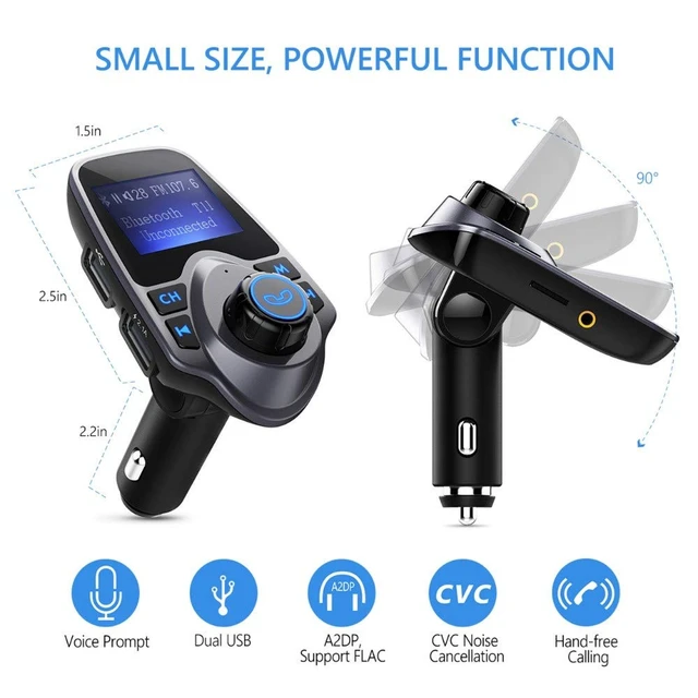 Alt view image 5 of 7 - T11 Wireless Bluetooth FM Transmitter Handsfree Car Kit MP3 Player Wireless Bluetooth Adapter with Dual USB Port Car Kit