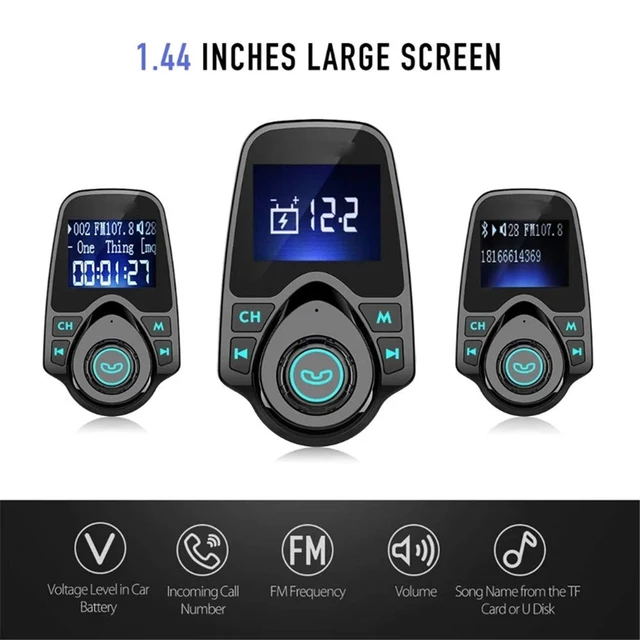 Alt view image 7 of 7 - T11 Wireless Bluetooth FM Transmitter Handsfree Car Kit MP3 Player Wireless Bluetooth Adapter with Dual USB Port Car Kit