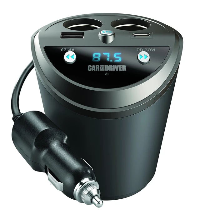 Alt view image 4 of 6 - Bluetooth Car Adapter, FM Transmitter, USB-C Port, Cigarette Lighter Socket | Voice Support: Alexa, Siri & Google Assistant, Noise-Canceling Mic, Hands-Free Calls, 4 Ports Charge iPhone