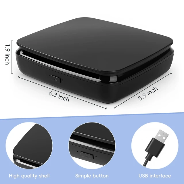 Alt view image 7 of 7 - Portable External CD Player for Car with Bluetooth and USB/Type-C Connection, CD Player for Car Audio Systems/TV/MacBook pro/Laptops Desktops/Bluetooth Speaker with Plug and Play