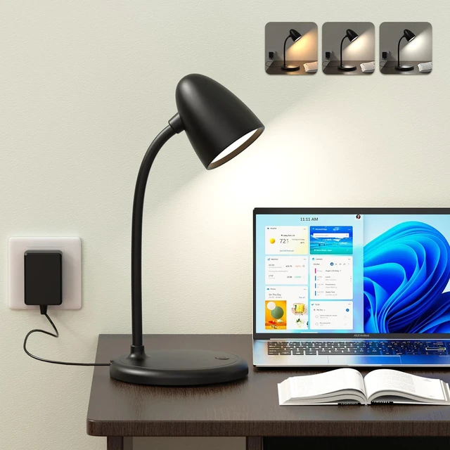 Main image of New LED Desk Lamp for Home Office,3 Colors Dimmable Table Lamp | Dimmable Reading Light Compact design fits well on desks and bedside tables,for College Dorm Room,Bedroom Desk Light