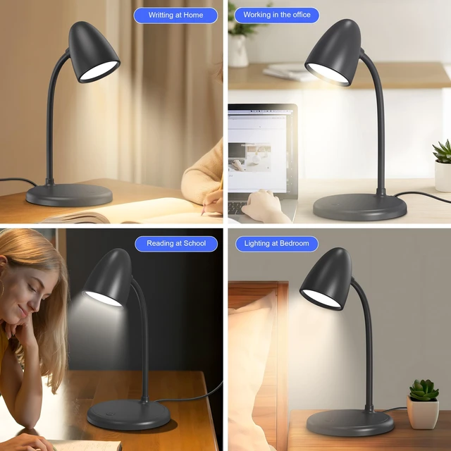 Alt view image 5 of 7 - New LED Desk Lamp for Home Office,3 Colors Dimmable Table Lamp | Dimmable Reading Light Compact design fits well on desks and bedside tables,for College Dorm Room,Bedroom Desk Light