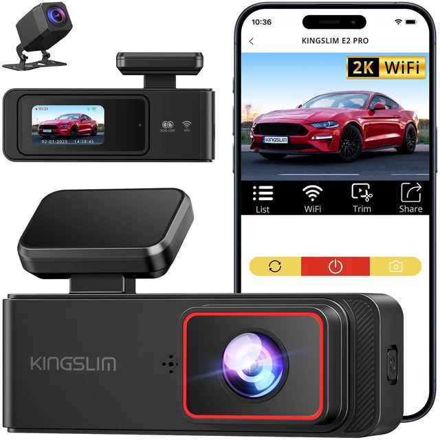 Main image of Wireless Dash Cam Front and Rear 2K, WiFi APP Dash Camera for Cars with 1.5'' Screen, Mini Dashcam Front and Back Support G-Sensor/Time Lapse 2 Kinds Parking Monitor