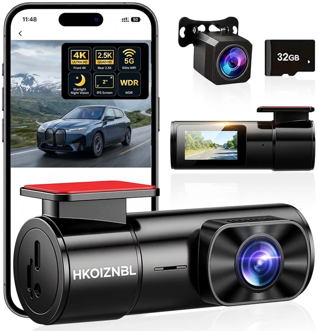 Main image of 4K+2.5K Dash Cam Front and Rear, 2CH dashcam Free 32GB with WiFi | 1.5" IPS Screen dash cam for car, APP Control, G-Sensor, Loop Recording, 24H Parking Mode, Night Vision, Car Dash Camera