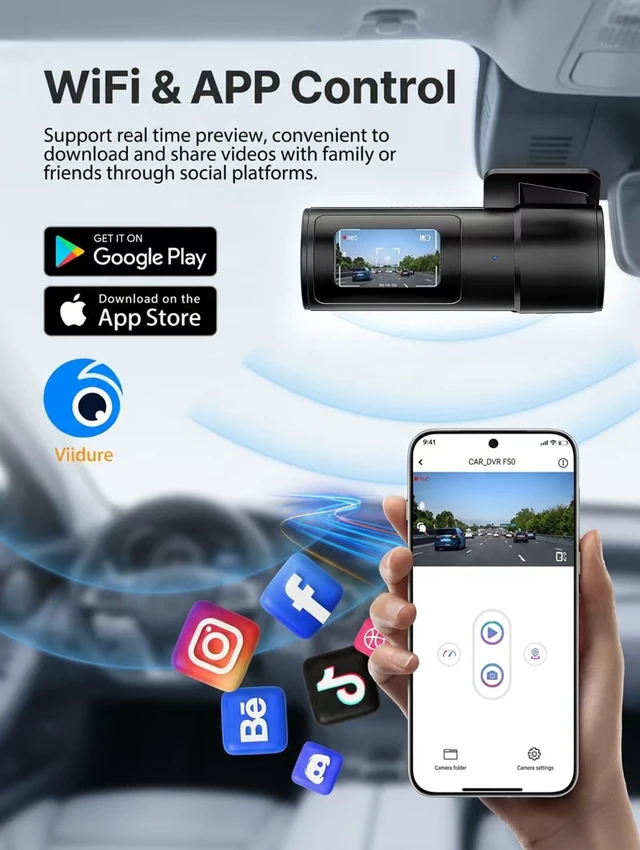 Alt view image 4 of 7 - 4K+2.5K Dash Cam Front and Rear, 2CH dashcam Free 32GB with WiFi | 1.5" IPS Screen dash cam for car, APP Control, G-Sensor, Loop Recording, 24H Parking Mode, Night Vision, Car Dash Camera
