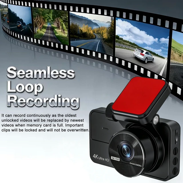 Alt view image 5 of 7 - Dual Dash Cam Front and Rear, 4K+2K Dash Camera for Cars, Front Rear Dashcam G-Sensor, 170° Wide Angle, 3" IPS Screen, 24H Parking Monitor, Loop Recording, WiFi & APP Control, with 64GB Card