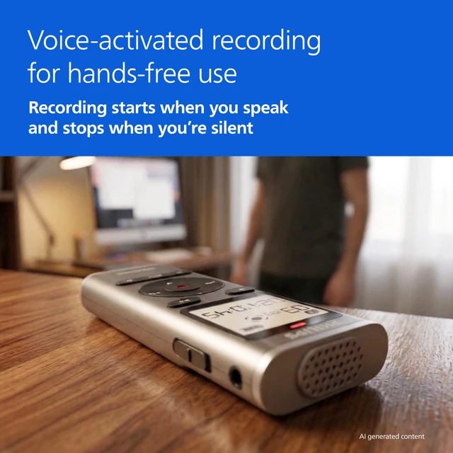 Alt view image 3 of 7 - DVT1170 VoiceTracer, Audio Recorder, 8GB, Micro SD Card Slot, 360° Microphone for Excellent Sound