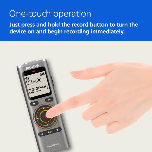 Alt view image 2 of 7 - DVT1170 VoiceTracer, Audio Recorder, 8GB, Micro SD Card Slot, 360° Microphone for Excellent Sound