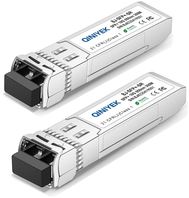 Main image of 2Pack 10GBase-SR SFP+ Transceiver, SFP+ Multi-Mode to LC Module, 850nm MMF,up to 300 m,Compatible with Cisco SFP-10G-SR, Unifi UF-MM-10G, Meraki MA-SFP-10GB-SR,Fortinet,Mikrotik,Netgear,Supermicro
