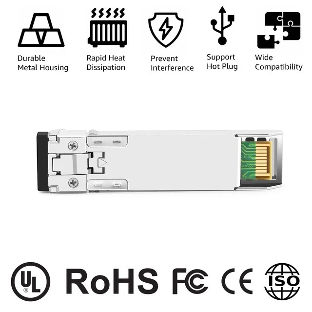 Alt view image 3 of 6 - 10GBASE-LR SFP+ Optical Transceiver Module Compatible with Fortinet FN-TRAN-SFP+LR FS-TRAN-SFP+LR FG-TRAN-SFP+LR 1310nm 10km DDM Duplex LC SMF