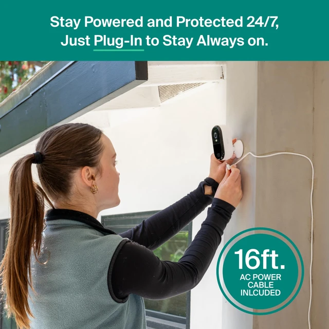 Alt view image 2 of 7 - Essential Plug-in Security Camera 2K (3rd Gen) - 2-Cam | Wired surveillance camera, requires AC outlet; 16 ft cable; Color Night Vision; Intelligent Alerts; 1-mo Secure plan incl.