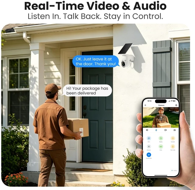 Alt view image 6 of 7 - Solar Camera Outdoor Wireless for Home Security 2.4GWiFi, R6 1Pack | 2K Cameras for Home Security/Garage/Farm/Outside Surveillance, Detachable Solar Panel, Color Night Vision, SD/Paid Cloud